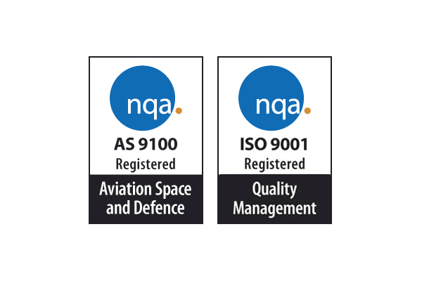 nqa AS 9100 Registered: Aviation Space & Defence; nqa ISO 9001 Registered: Quality Managment